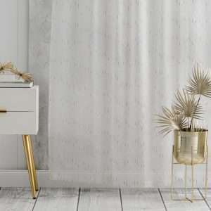 Metallic Stripped Golden Simple Sheer Curtain