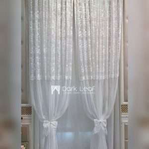 Floral Motif Gorgeous White Romantic Lace Curtain