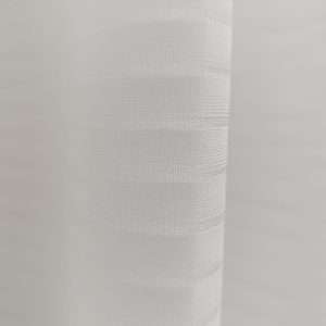 Georgette Horizontal Stripped Sheer White Curtain