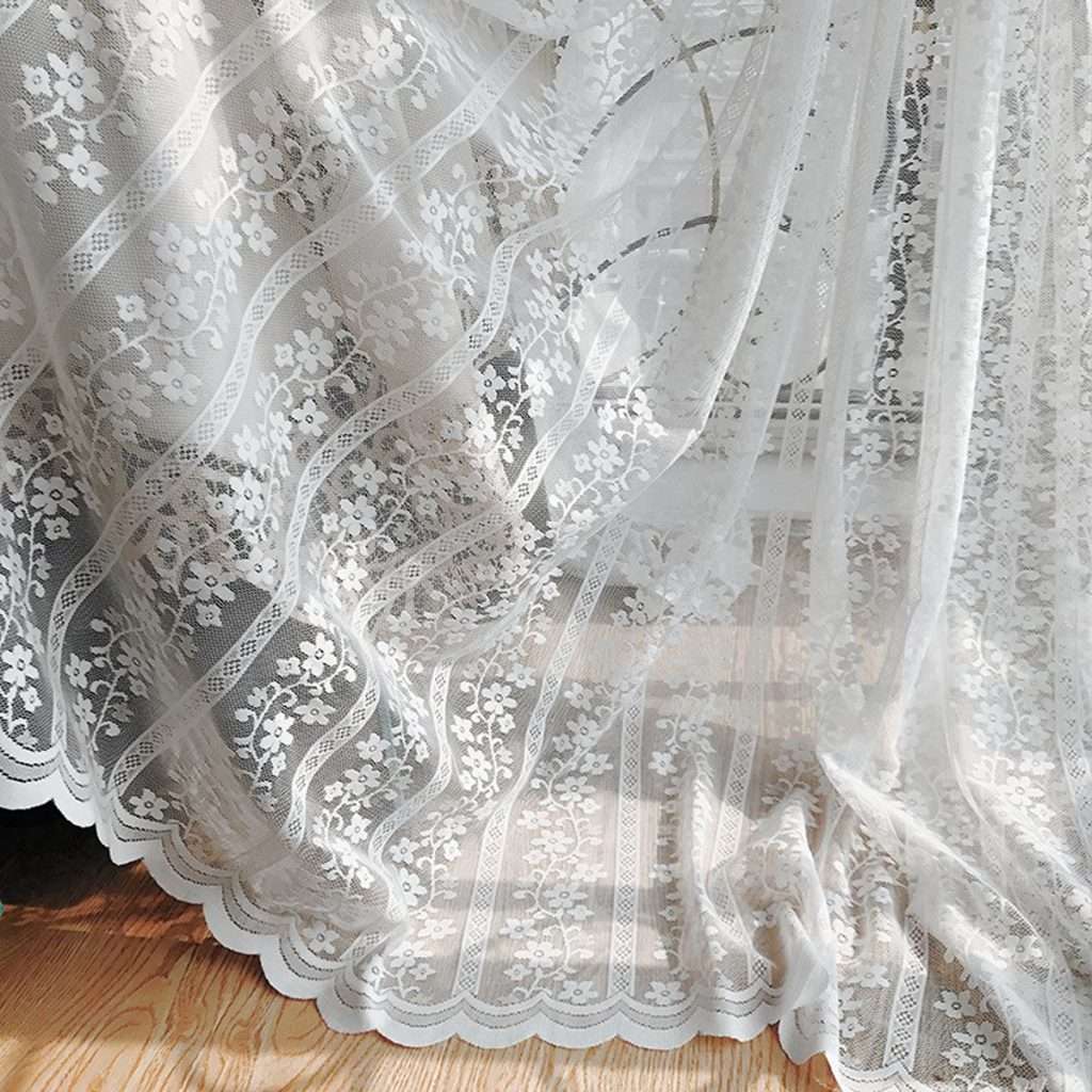 Net Curtain, Floral Net Curtain, White Net Lace Curtain