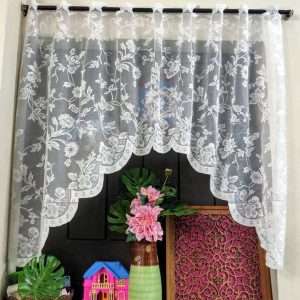 Short Decorative Curtain: D1 | Off White | W – 60 Inch / H 39 Inch