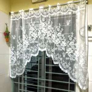 Short Decorative Curtain: D2 | Off White | W – 60 Inch / H 39 Inch