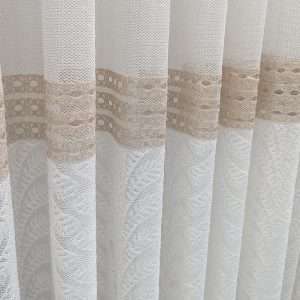 Premium Jacquard Heavy Net Curtain - Light Golden