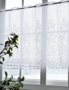 Short Kitchen Lace Net Curtain White