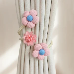2pcs Floral Bendable Curtain Holder - Pink