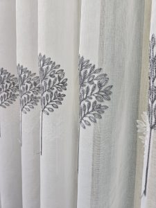 Tree Style Leaf Embroidery Curtain
