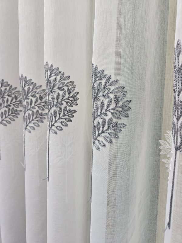 Tree Style Leaf Embroidery Curtain