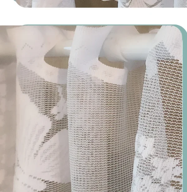 White Butterfly Net Lace Short Curtain