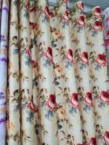 Vintage Rose Floral Velvet Curtain