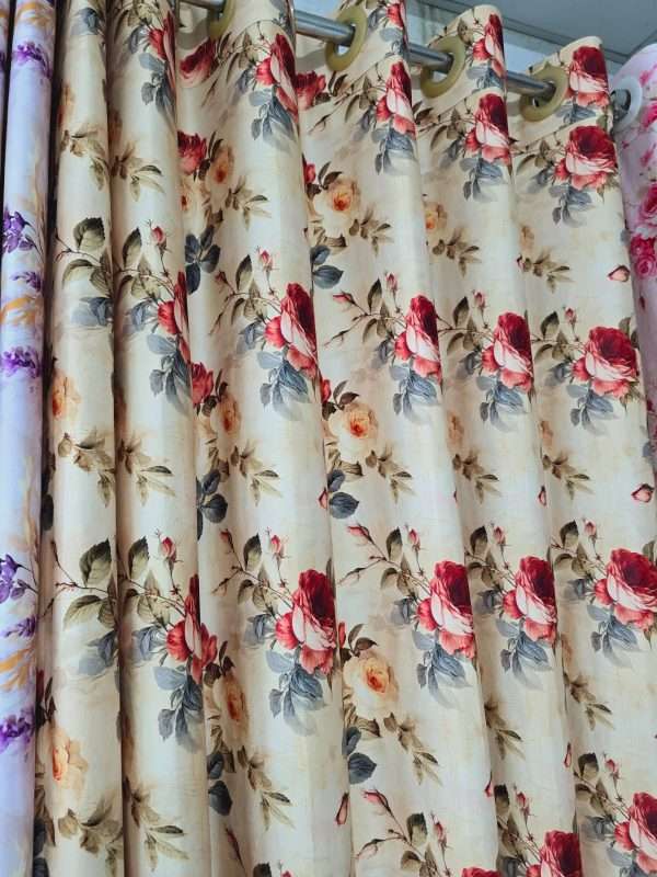 Vintage Rose Floral Velvet Curtain