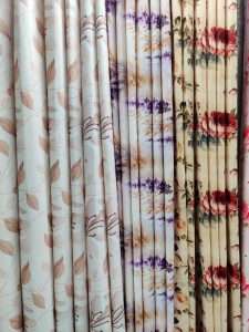 Leaf Printed Soft Golden Velvet Curtain