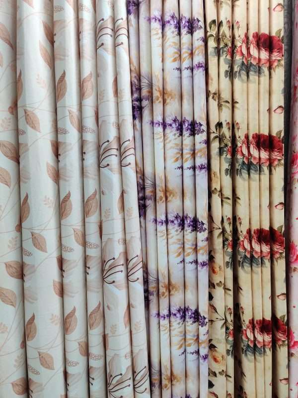 Leaf Printed Soft Golden Velvet Curtain