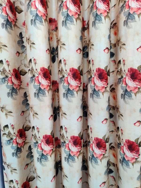 Vintage Rose Floral Velvet Curtain
