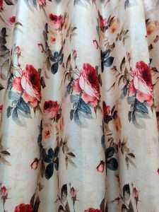 Vintage Rose Floral Velvet Curtain