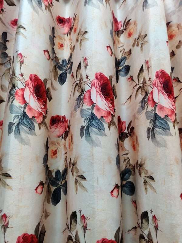 Vintage Rose Floral Velvet Curtain