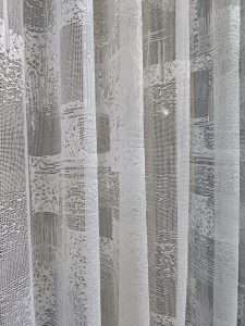 White Abstract Net Curtain