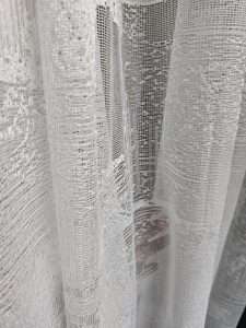 White Abstract Net Curtain