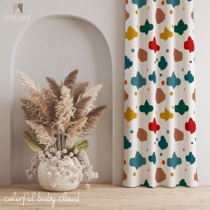Cloud Printed Cotton Curtain