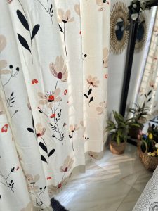 boho floral curtain