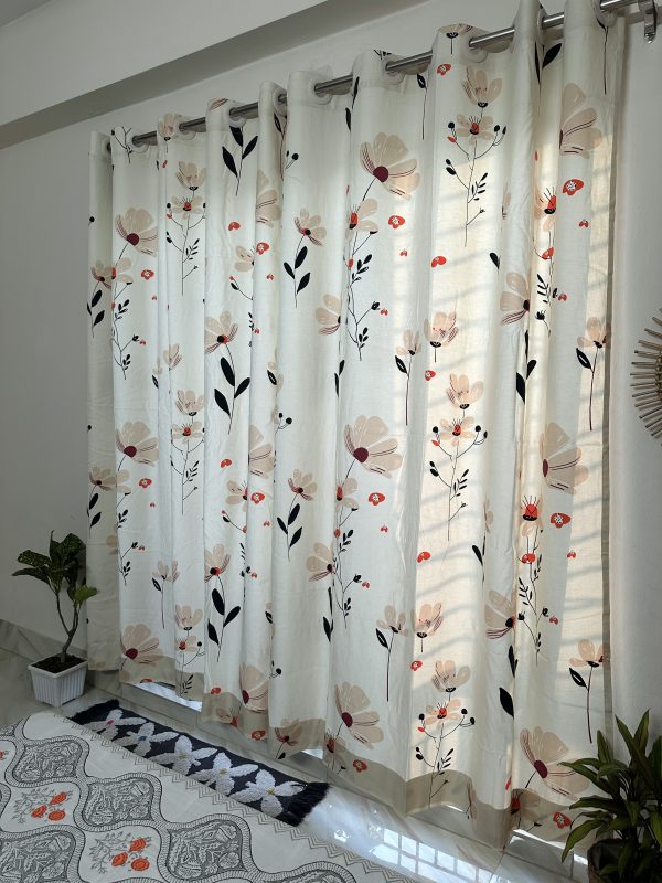 boho floral curtain