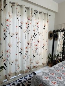 boho floral curtain