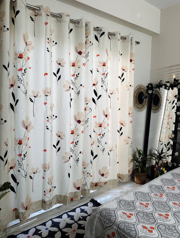 boho floral curtain