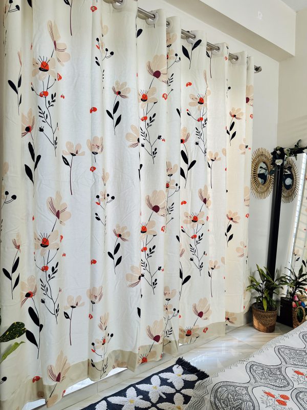 boho floral curtain