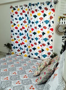 cloud print kids curtain
