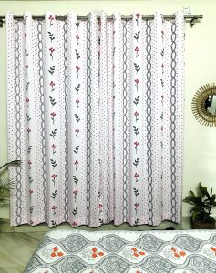 baby pink floral curtain