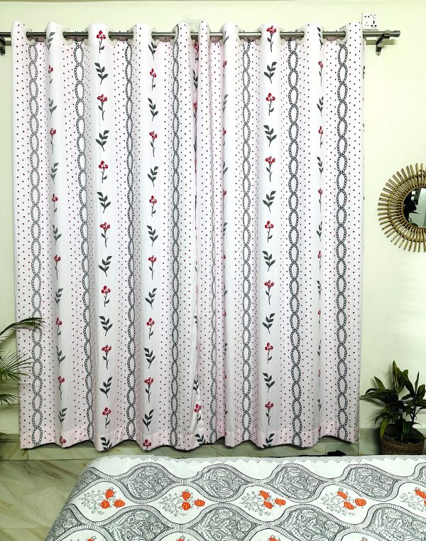 baby pink floral curtain