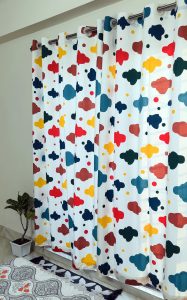 cloud print kids curtain