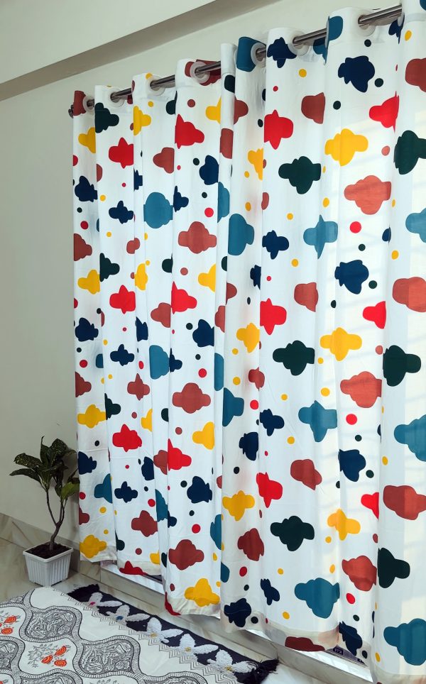cloud print kids curtain