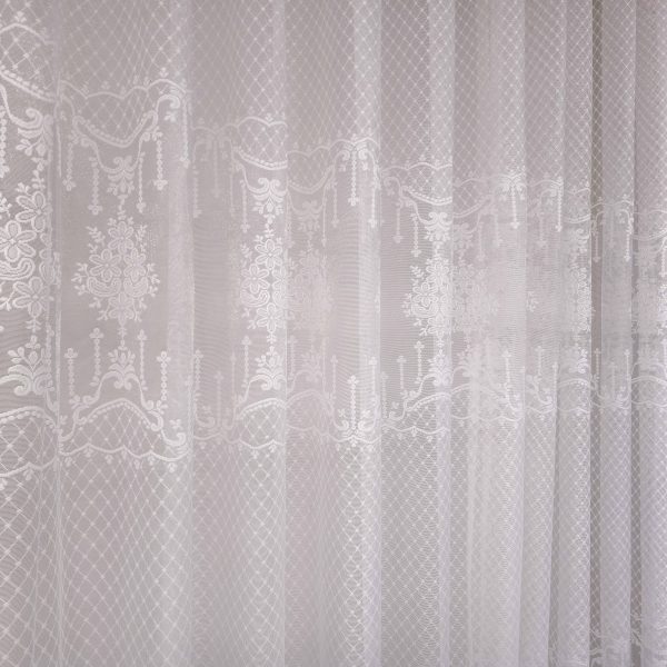 white net lace curtain