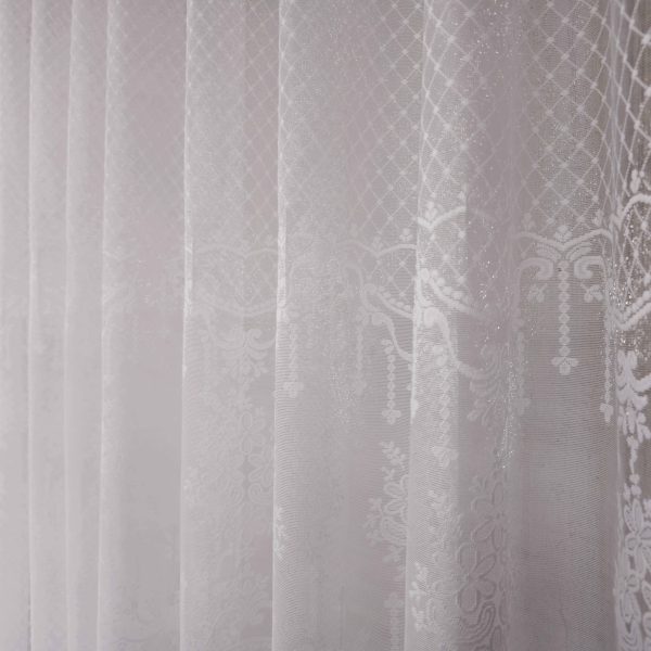 white net lace curtain