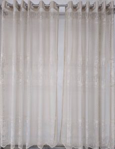 Golden net lace curtain