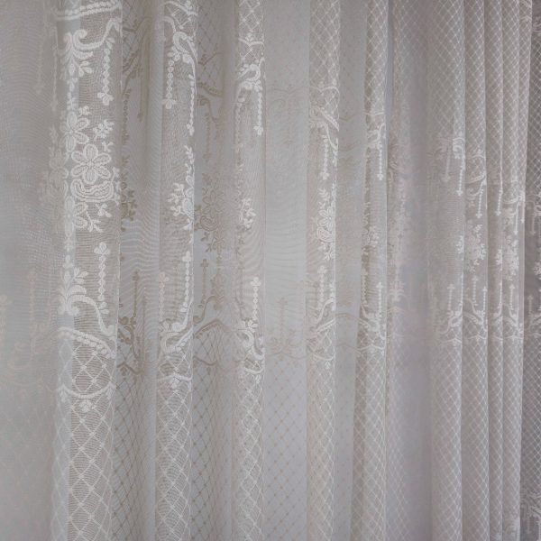 Golden net lace curtain