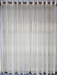 Transparent cream net curtain
