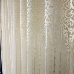 Transparent cream net curtain