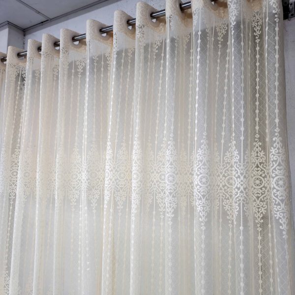Transparent cream net curtain