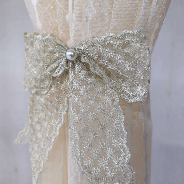Transparent cream net curtain