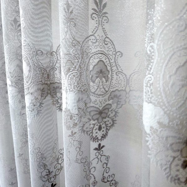 Grey Net Lace Curtain