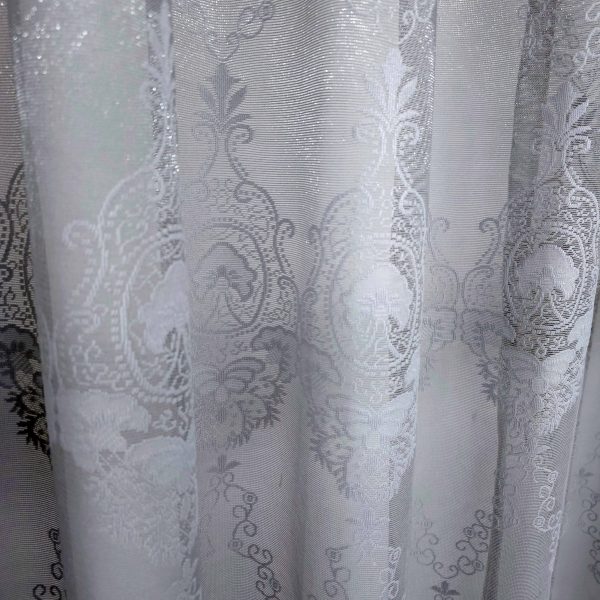 Grey Net Lace Curtain