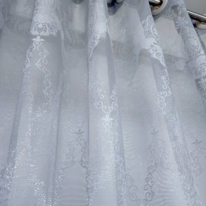 Grey Net Lace Curtain
