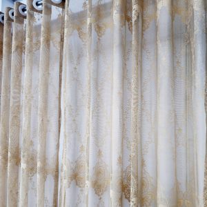 Golden Net Lace Curtain