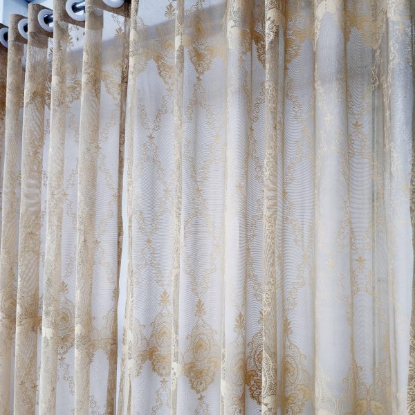 Golden Net Lace Curtain