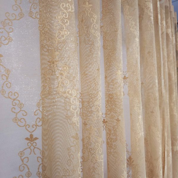 Golden Net Lace Curtain