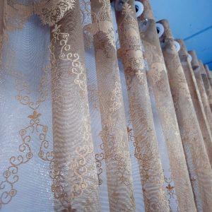 Golden Net Lace Curtain