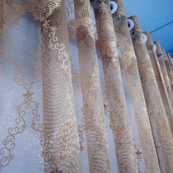 Golden Net Lace Curtain