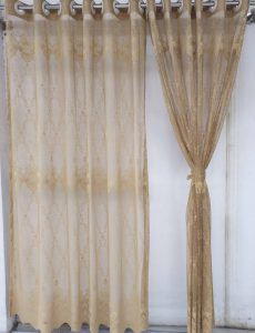 Golden Net Lace Curtain