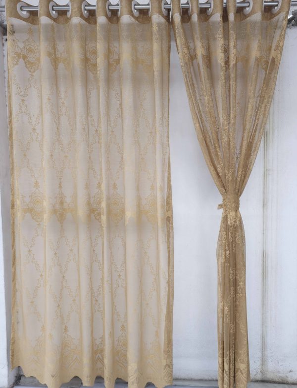 Golden Net Lace Curtain